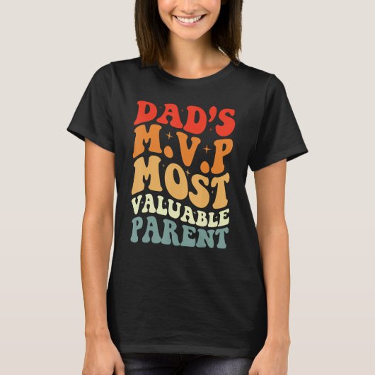 Funny Fathers Day From Wife Dad's MVP Retro Best D T-shirt (Voorkant)