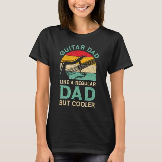 Funny Fathers Day Gitaar Papa voor Gitarist Muziek T-shirt (Voorkant)