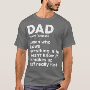 Funny Fathers Day Humor Papa Sarcasme Woordenboek T-shirt