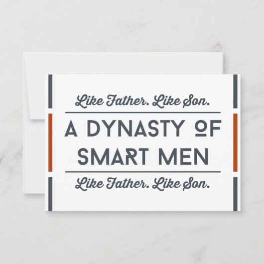 Funny Fathers Day Kaart, Typografie Smart Dad Kaart (Voorkant)