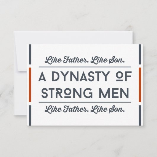 Funny Fathers Day Kaart, Typografie Sterke vader Kaart (Voorkant)