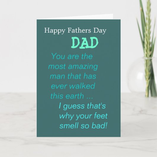 Funny Fathers Day Kaart voor papa en zijn smelly F (Voorkant)