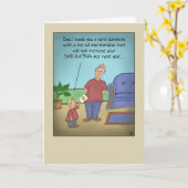 Funny Fathers Day-kaarten: Papa Rating Cartoon Kaart (Gele Bloem)