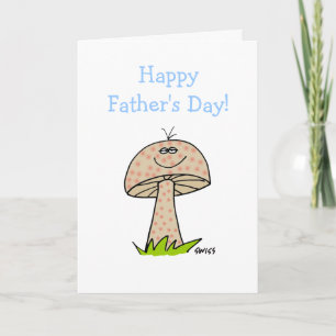 Funny Fathers Day Lovable Cartoon Fun Guy Mushroom Kaart