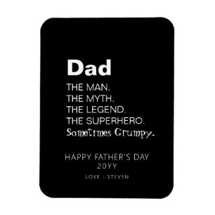 Funny Fathers Day Quote Fun Personalized Kaart Magneet