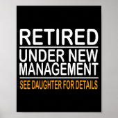 Funny Father's Day Retired Under New Management Se Poster (Voorkant)