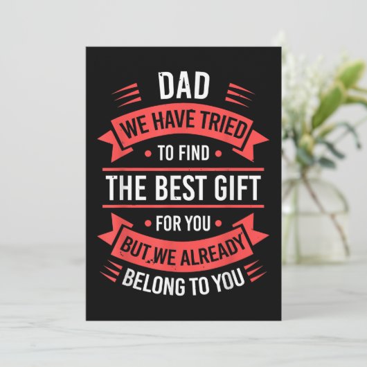 Funny Fathers Day Shirt Papa van Daughter Son Wife Kaart (Staand voorkant)