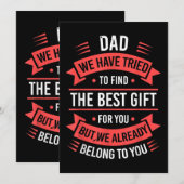 Funny Fathers Day Shirt Papa van Daughter Son Wife Kaart (Voorkant / Achterkant)