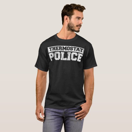 Funny Fathers Day Thermostat Police - Pap T-shirt (Voorkant volledig)