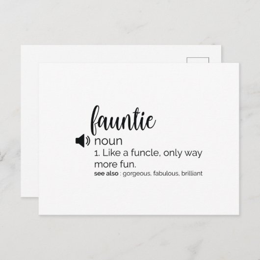 Funny Fauntie Definition Briefkaart (Voorkant / Achterkant)