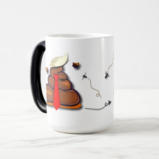 Funny Faux Poop Emoji Politieke Cartoon Mok (Voorkant links)