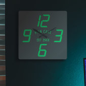 Funny Faux Retro Digital Custom Black Vierkante Klok