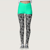 Funny Faux Zwart Kant Fishnet Leggings Faux Short (Voorkant)