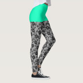 Funny Faux Zwart Kant Fishnet Leggings Faux Short (Rechts)