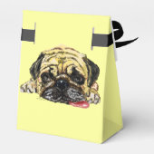 Funny Favor Box Pug Dog - Uw kleuren Bedankdoosjes (Achterkant)