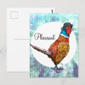 Funny fazant in pet briefkaart (Voorkant / Achterkant)