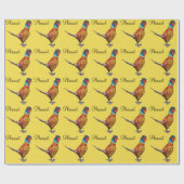 Funny fazant in pet cadeaupapier (Vlak)