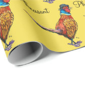 Funny fazant in pet cadeaupapier (Rol Hoek)