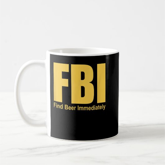 Funny FBI Find Beer Immediately Koffiemok (Links)