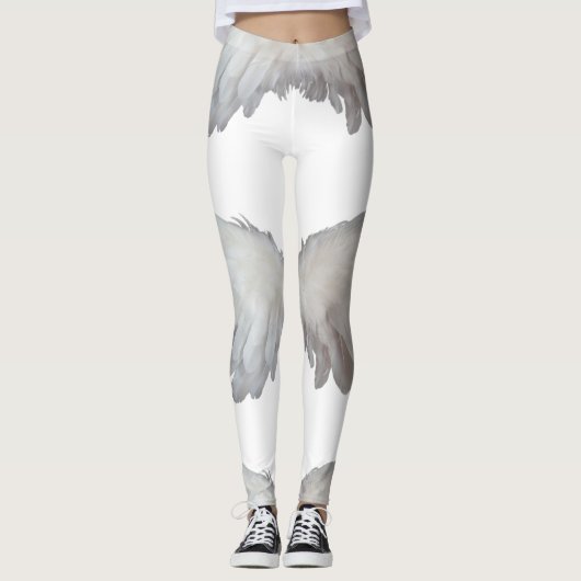 Funny Feathers Angel Wings Feather White Leggings (Voorkant)