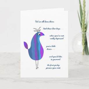 Funny Feathers - Chase de Blues Away Smile Card Kaart