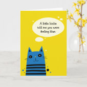 Funny Feel Better Cheer Up Kaart voor kattenliefhe (Gele Bloem)