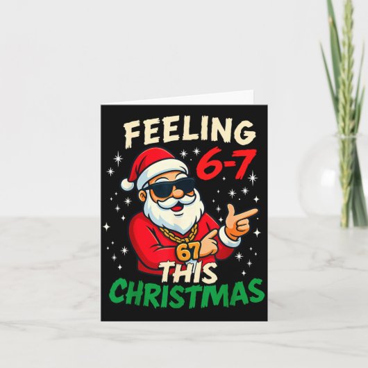 Funny Feeling 67 This Christmas Six Seven Meme Kid Kaart (Voorkant)