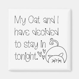 Funny Feline Pardon: Blijf bij kattenTypografie Magneet