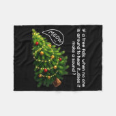 Funny Felines Pushing Christmas Tree Ugly Xmas Paj Fleece Deken (Voorkant (Horizontaal))