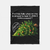 Funny Felines Pushing Christmas Tree Ugly Xmas Paj Fleece Deken (Voorkant)