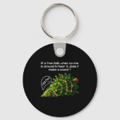 Funny Felines Pushing Christmas Tree Ugly Xmas Paj Sleutelhanger (Voorkant)