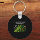 Funny Felines Pushing Christmas Tree Ugly Xmas Paj Sleutelhanger (Voorkant)