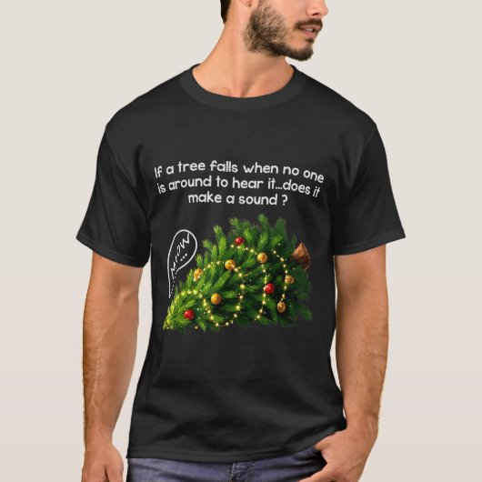 Funny Felines Pushing Christmas Tree Ugly Xmas Paj T-shirt (Voorkant)