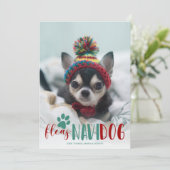 Funny Feliz Navidad Dog Feestdagenkaart (Staand voorkant)