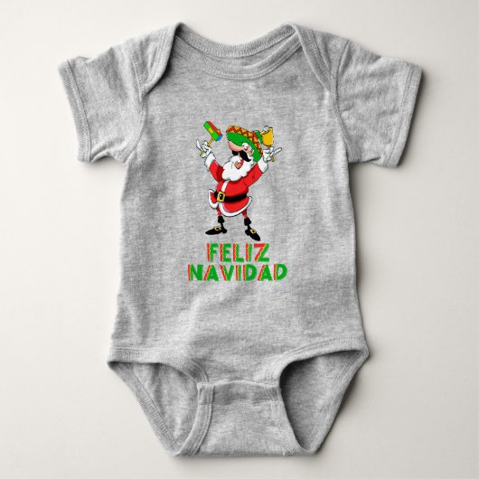 Funny Feliz Navidad Mexico Kerstmis Romper (Voorkant)