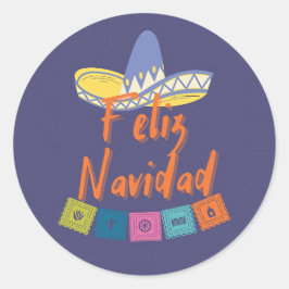 Funny feliz navidad ronde sticker