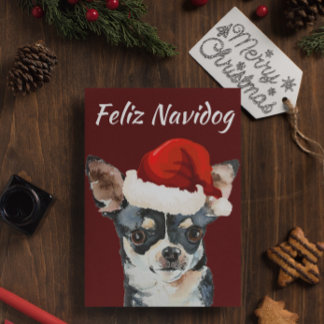 Funny Feliz Navidog Chihuahua Feestdagenkaart