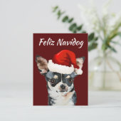 Funny Feliz Navidog Chihuahua Feestdagenkaart (Staand voorkant)