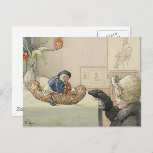 Funny Fellow Speelgoed met kind Briefkaart (Voorkant / Achterkant)