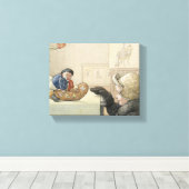 Funny Fellow Speelgoed met kind Canvas Afdruk (Insitu (Houten vloer))