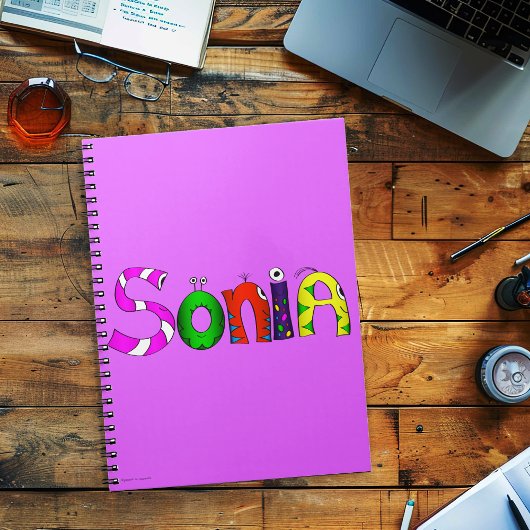 Funny Fellows Cartoon Naam Notitieboek | Sonia