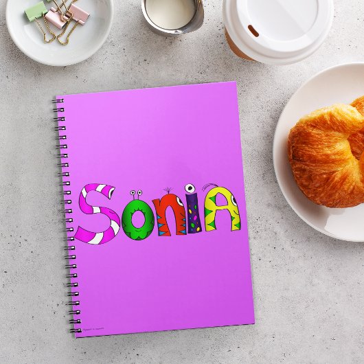 Funny Fellows Cartoon Naam Notitieboek | Sonia