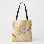 Funny Feminine Abstract Pattern Shopping Quote Tote Bag (Voorkant)