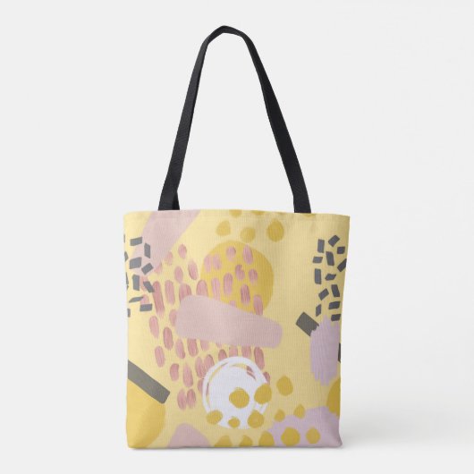Funny Feminine Abstract Pattern Shopping Quote Tote Bag (Achterkant)