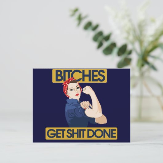 Funny feminist humor briefkaart (Staand voorkant)