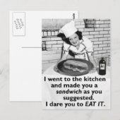Funny Feminist maakt me een Sandwich Briefkaart (Voorkant / Achterkant)