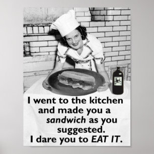 Funny Feminist maakt me een Sandwich Poster
