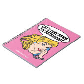 Funny Feminist Pop Art Anti Patriarchy Custom Roze Notitieboek (Linkerzijde)
