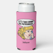 Funny Feminist Pop Art Anti Patriarchy Custom Roze Seltzer Blikjeskoeler (Seltzer Achterkant)