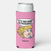 Funny Feminist Pop Art Anti Patriarchy Custom Roze Seltzer Blikjeskoeler (Seltzer Voorkant)